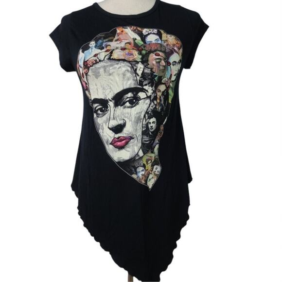 Ay Guey! Black Tee Shirt Top Collage NEW Medium - Picture 1 of 5